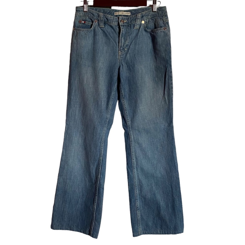 TOMMY HILFIGER JEANS Women's Straight Leg Denim Blue Jeans Size 8 R Pants